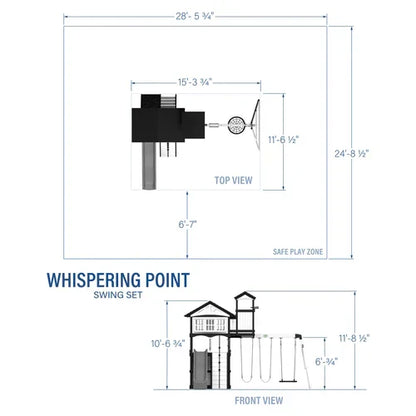 Whispering Point Outdoor Wooden Swing Set with Shipping & Assembly Included