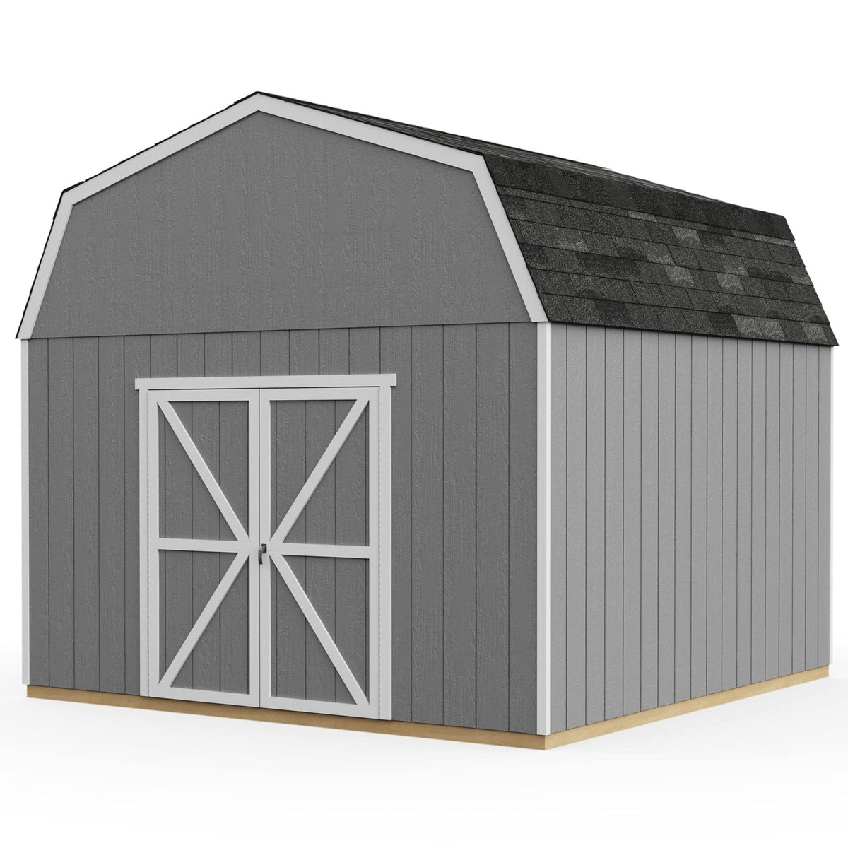 Handy Home Products Hudson 12×12 Do-it-Yourself Wooden Storage Shed with Floor Brown
