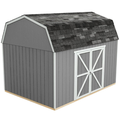 Handy Home Products Braymore 10×16 Do-It-Yourself Wooden Storage Shed with Floor